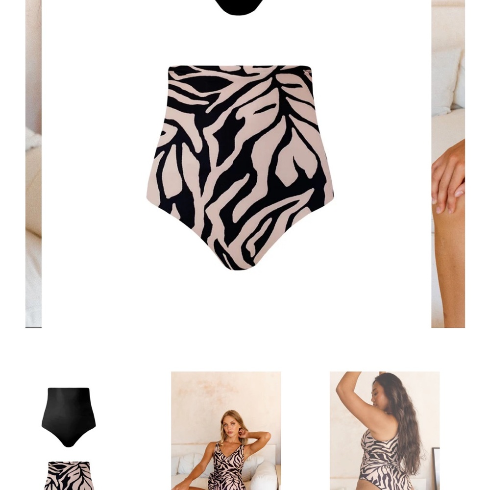 Baiia Reversible Black & Beige Zebra Wrap bikini - Picture 2 of 6
